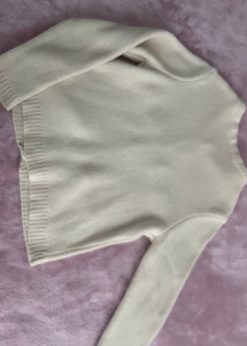 Düğmeli Beyaz Bohem Kadın Hırka - Görsel 5