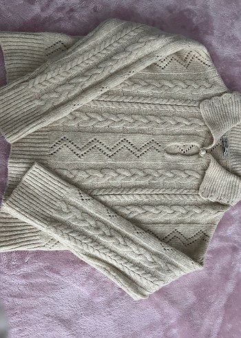 Bohem Tarzı Bej Örgü Kadın Kazak - Görsel 2