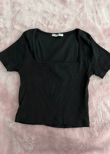 kare yaka crop tshirt - Görsel 2