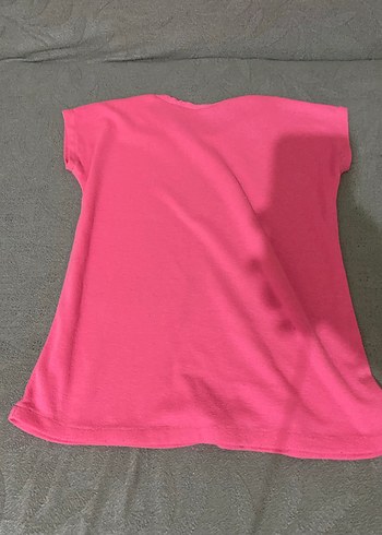 Kız Çocuk Pembe Kısa Kollu Baskılı Tişört - Görsel 2