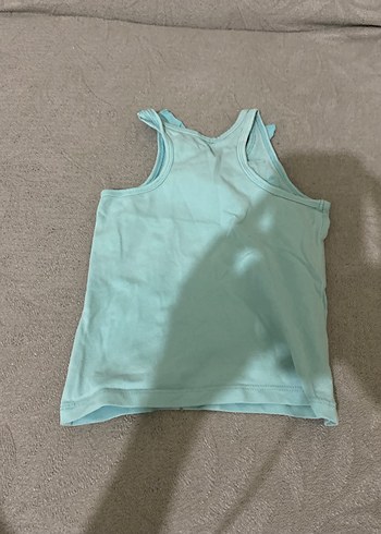 Kız Çocuk Turkuaz Kolsuz Fırfırlı Atlet - Görsel 2