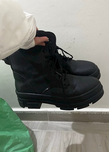 Siyah Goth Platform Topuklu Kadın Bot - Görsel 3