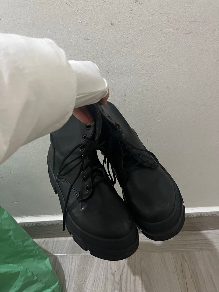 Siyah Goth Platform Topuklu Kadın Bot - Görsel 2