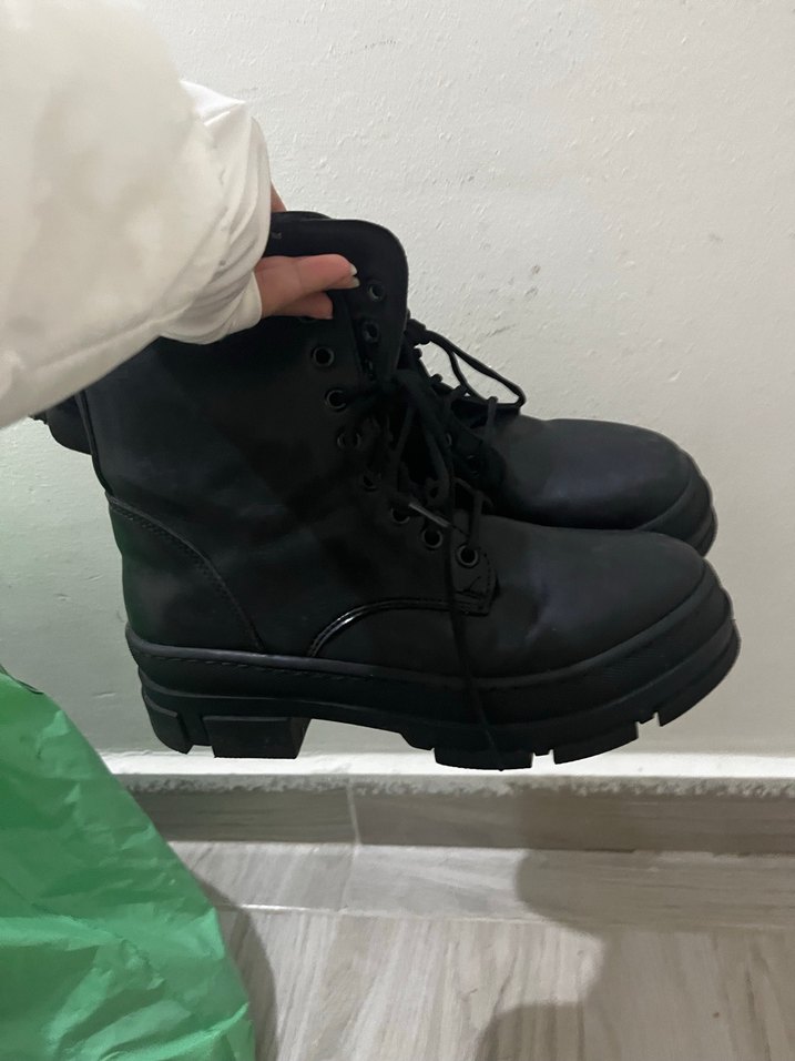 Siyah Goth Platform Topuklu Kadın Bot - Görsel 3