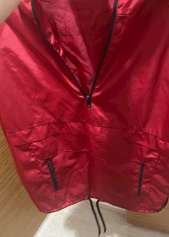 Parlak Kırmızı Fermuarlı Kadın üst - Görsel 4