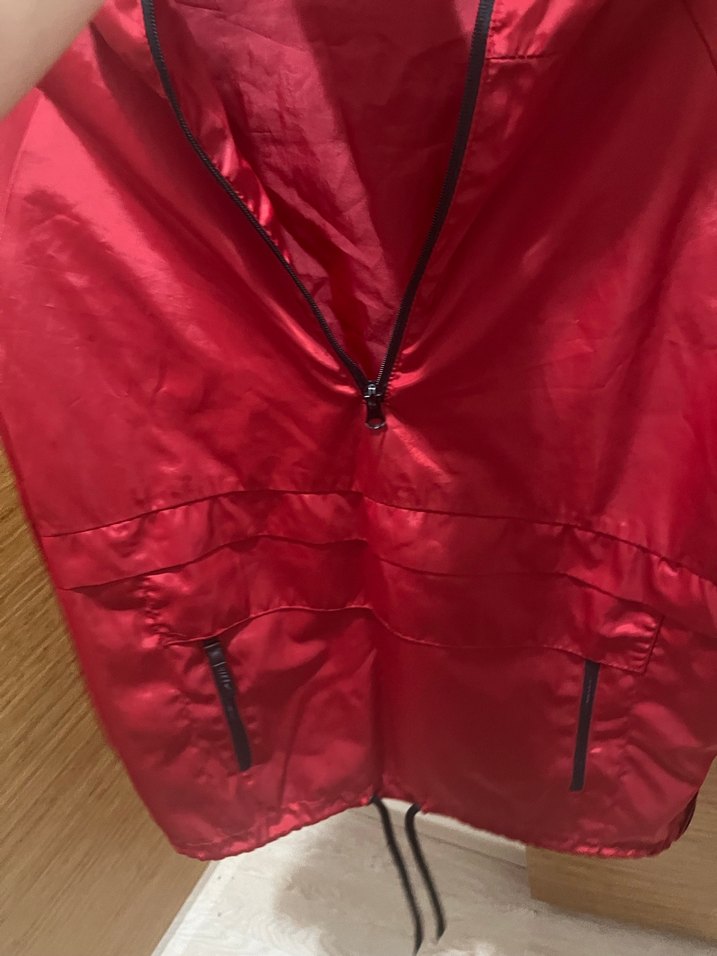 Parlak Kırmızı Fermuarlı Kadın üst - Görsel 4