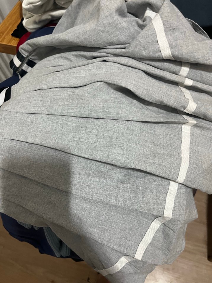 Gri Pliseli Midi Keten Etek - Görsel 3