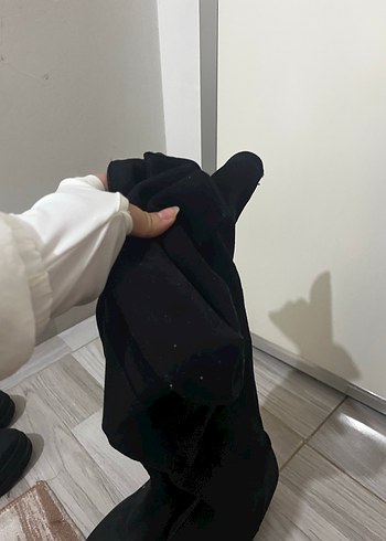 Siyah Kadın Dizüstü Stiletto Topuklu Bot - Görsel 3