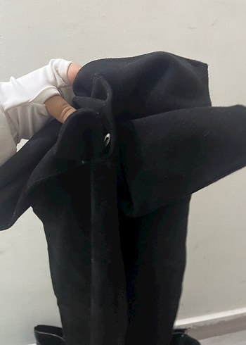 Siyah Kadın Dizüstü Stiletto Topuklu Bot - Görsel 4