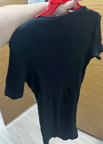 Siyah Kısa Kollu elbise - Görsel 3