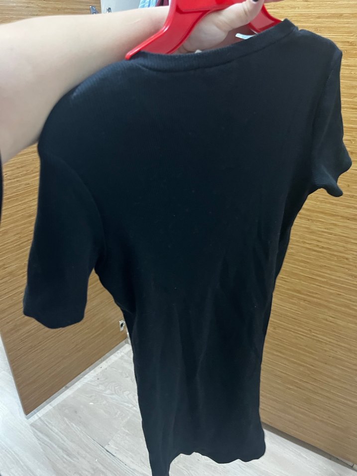 Siyah Kısa Kollu elbise - Görsel 3