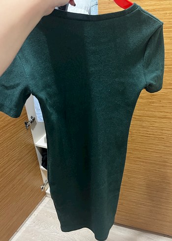 Yeşil Kadın Fitilli  elbise mini - Görsel 3