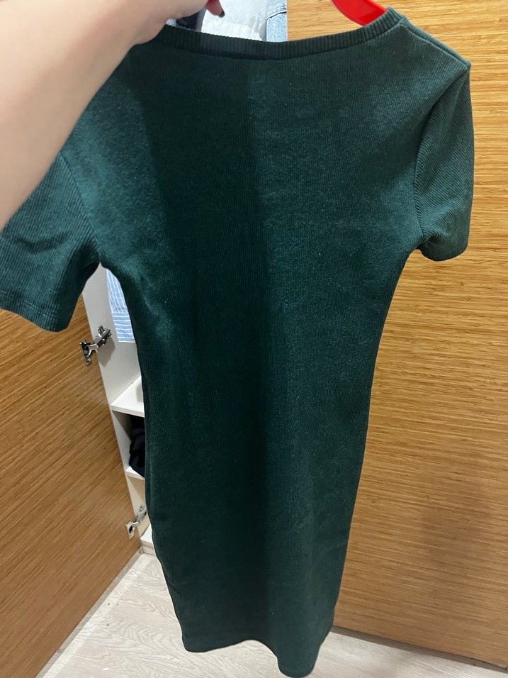 Yeşil Kadın Fitilli  elbise mini - Görsel 3