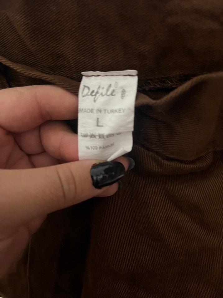 Kahverengi mini şort etek - Görsel 3