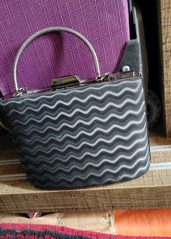 Yılan Desenli Siyah Kadın Clutch Çanta - Görsel 3