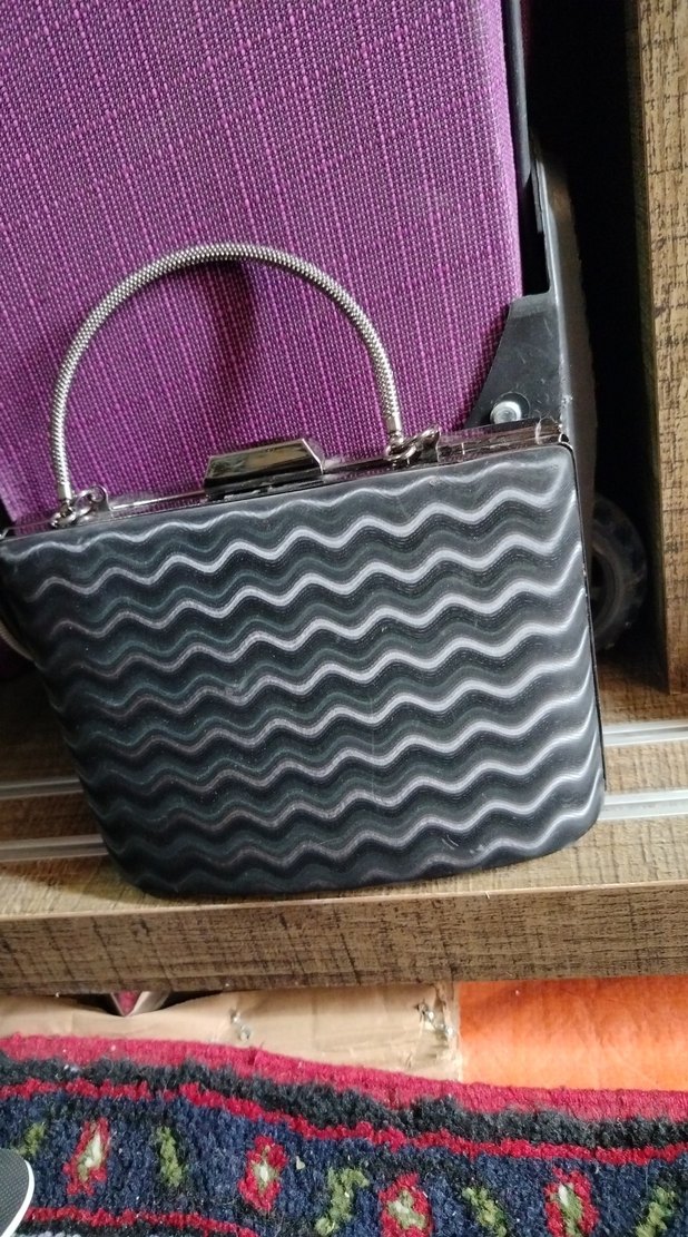 Yılan Desenli Siyah Kadın Clutch Çanta - Görsel 3