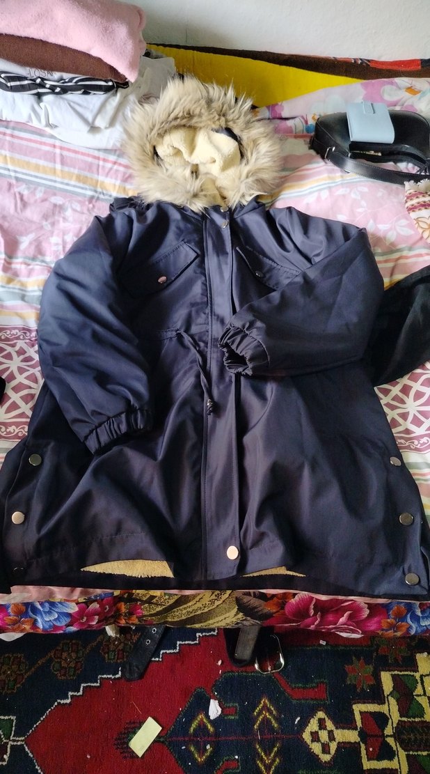 Düğmeli Gri Kadın Midi Ceket - Görsel 3