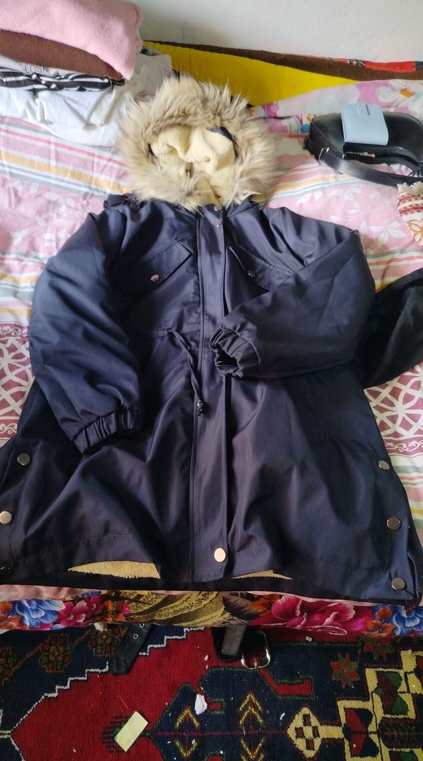 Düğmeli Gri Kadın Midi Ceket - Görsel 2