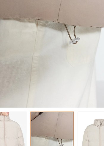 Bej Pamuklu Rahat Kesim Erkek Mont - Görsel 5