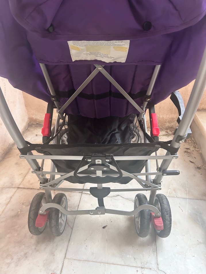 Renkli Mor Bebek Arabası - Görsel 5
