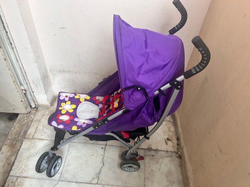 Renkli Mor Bebek Arabası - Görsel 2