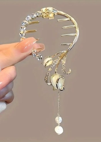 Altın Renkli Taşlı Metal Saç Tokası - Görsel 2