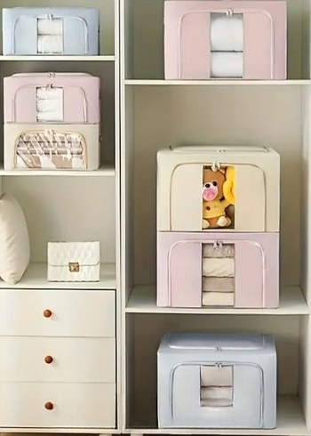 Pastel Mor Katlanabilir Dolap Düzenleyici Kutusu - Görsel 9