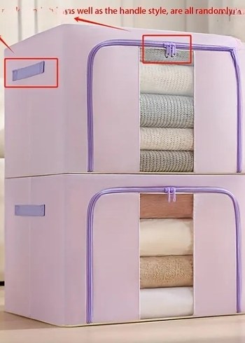 Pastel Mor Katlanabilir Dolap Düzenleyici Kutusu - Görsel 8