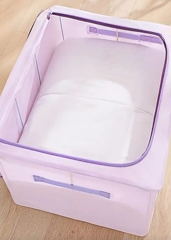 Pastel Mor Katlanabilir Dolap Düzenleyici Kutusu - Görsel 3