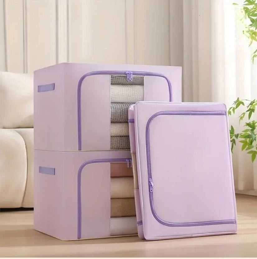 Pastel Mor Katlanabilir Dolap Düzenleyici Kutusu - Görsel 4