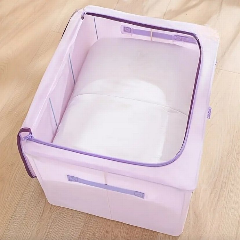 Pastel Mor Katlanabilir Dolap Düzenleyici Kutusu - Görsel 3