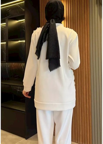 GÜL Kabartmalı TAŞLI SWEAT İKİLİ TAKIM - Görsel 4