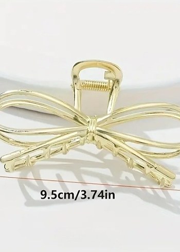 Altın Metalik Fiyonk Saç Tokası - Görsel 5