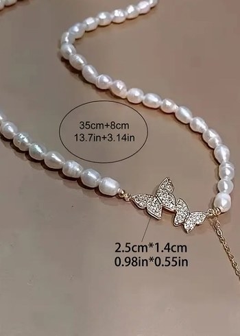 Kelebek Tasarımlı İnci Kolye - Görsel 4