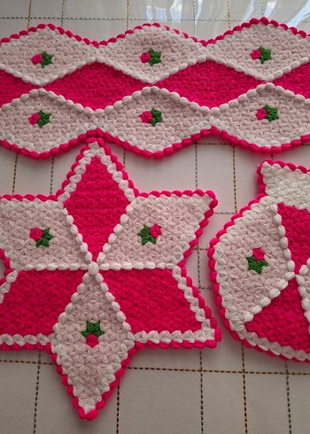 Renkli Pembe Banyo lif takımı - Görsel 3