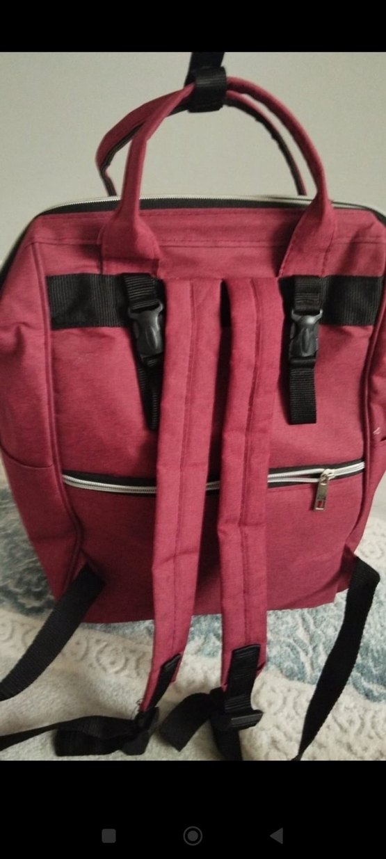 Bordo Desenli Anello anne Bebek çantası - Görsel 2