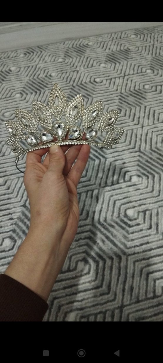 Gri Taşlı Düğün Tacı - Görsel 2