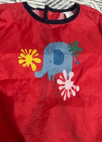 Nakışlı Kırmızı Bebek Önlüğü - Görsel 5