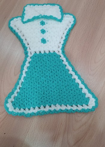 Renkli Nakışlı Örgü Fırın Eldiveni - Görsel 2