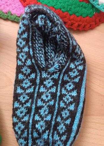 Kızlar için Mor Örgü Sıcak Terlik - Görsel 2