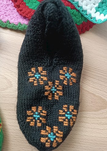 Kızlar için Mor Örgü Sıcak Terlik - Görsel 3