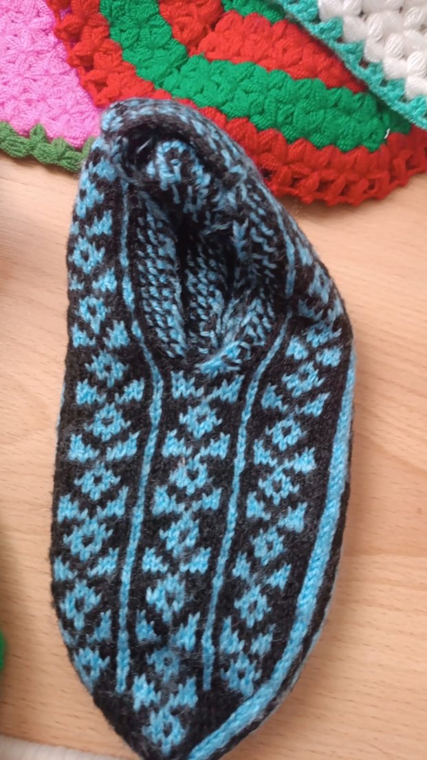 Kızlar için Mor Örgü Sıcak Terlik - Görsel 2