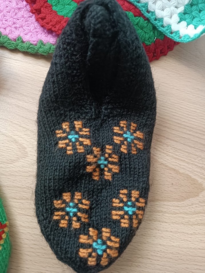 Kızlar için Mor Örgü Sıcak Terlik - Görsel 3