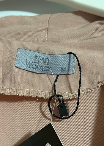 Bej Keten Midi Düğmeli Rahat Elbise - Görsel 2