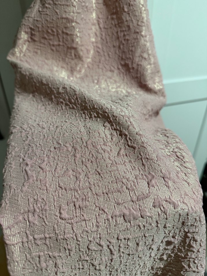 Pembe Baskılı Yırtmaçlı Kadın Elbise - Görsel 2