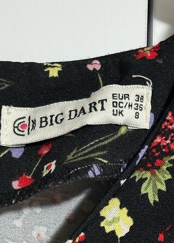 Desenli V Yaka Midi Kadın Elbise - Görsel 2