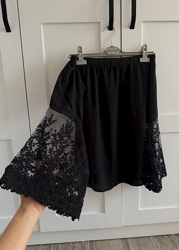 Dantel Detaylı Siyah üst - Görsel 2