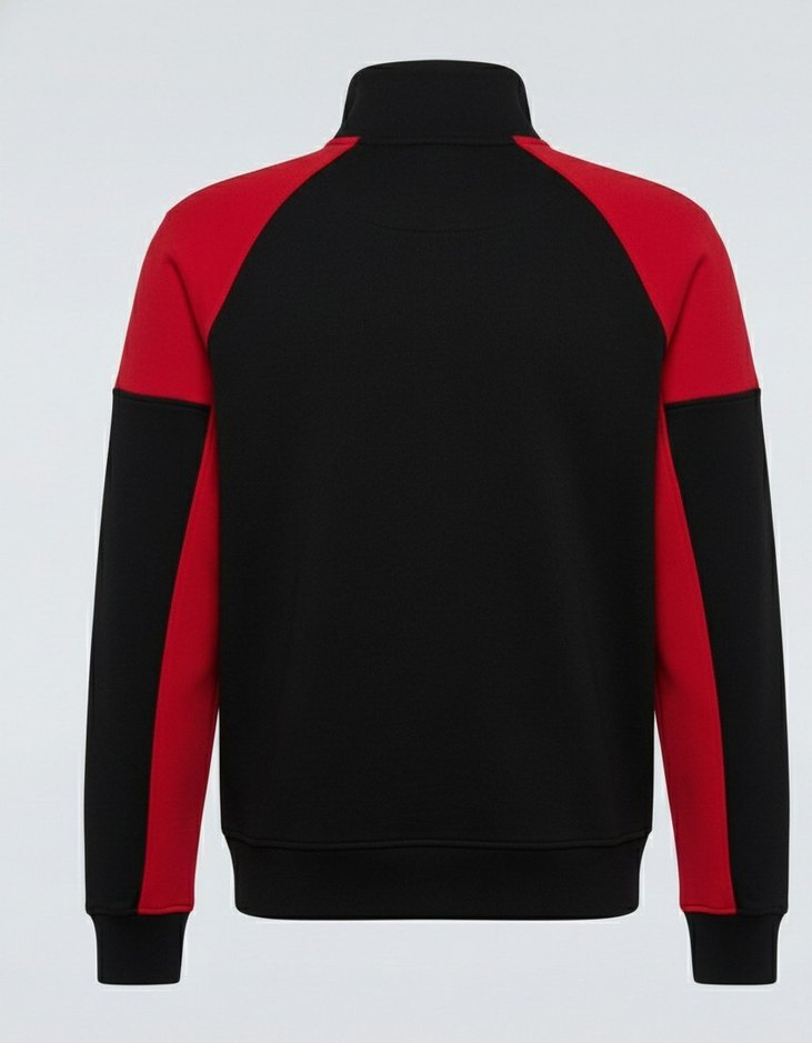 Polo Ralph Lauren yarım Fermuarlı Siyah Kırmızı Kazak - Görsel 4