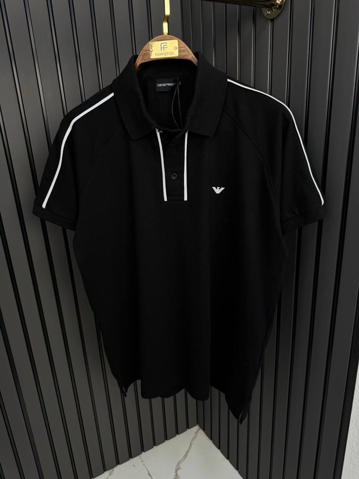 Uzun Kollu Siyah Erkek Polo Tişört - Görsel 4