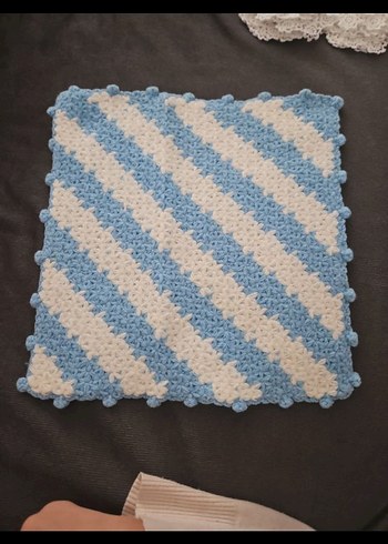 Mavi Örgü Banyo Süngeri - Görsel 3